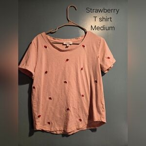 Strawberry Cropped T shirt Medium